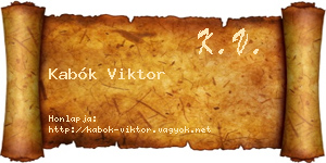 Kabók Viktor névjegykártya